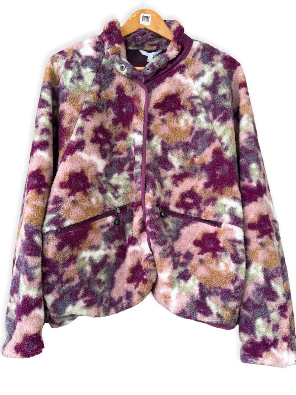 NWT Johnny Was Calme Purple Floral Sherpa Jacket L - Picture 2 of 14